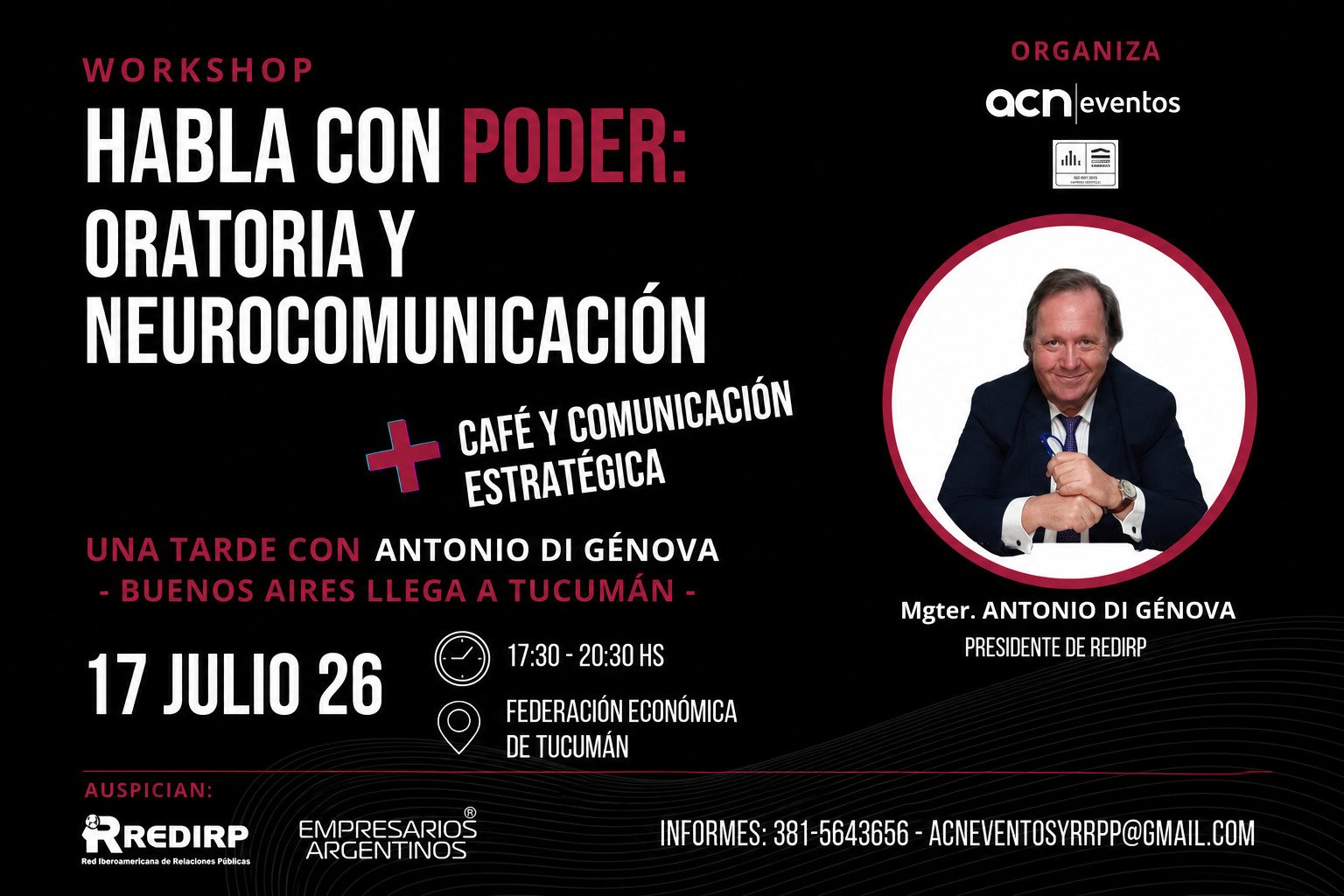 Workshop ‘Habla con Poder’: Comunicación y Networking con Antonio Di Génova